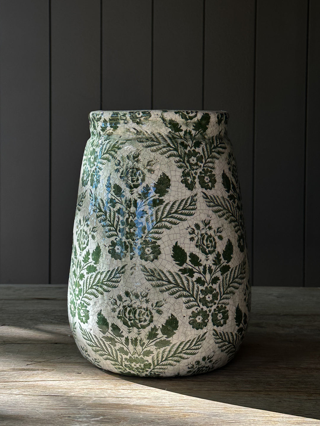 Terra Cotta Planter with Floral Pattern