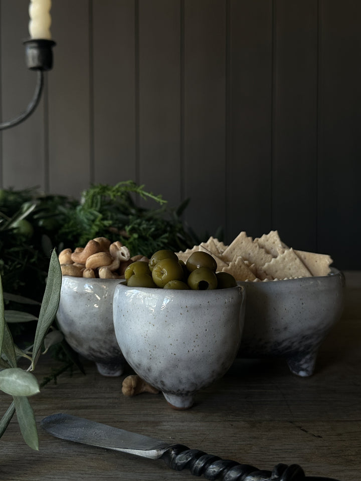 Stoneware Footed Appetizer Set