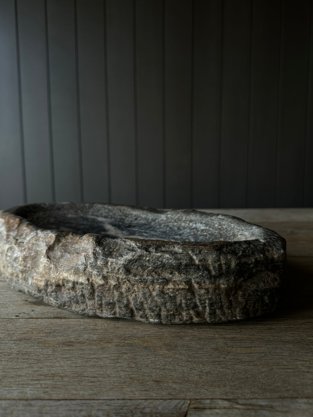 Aged Solid Stone Bowl