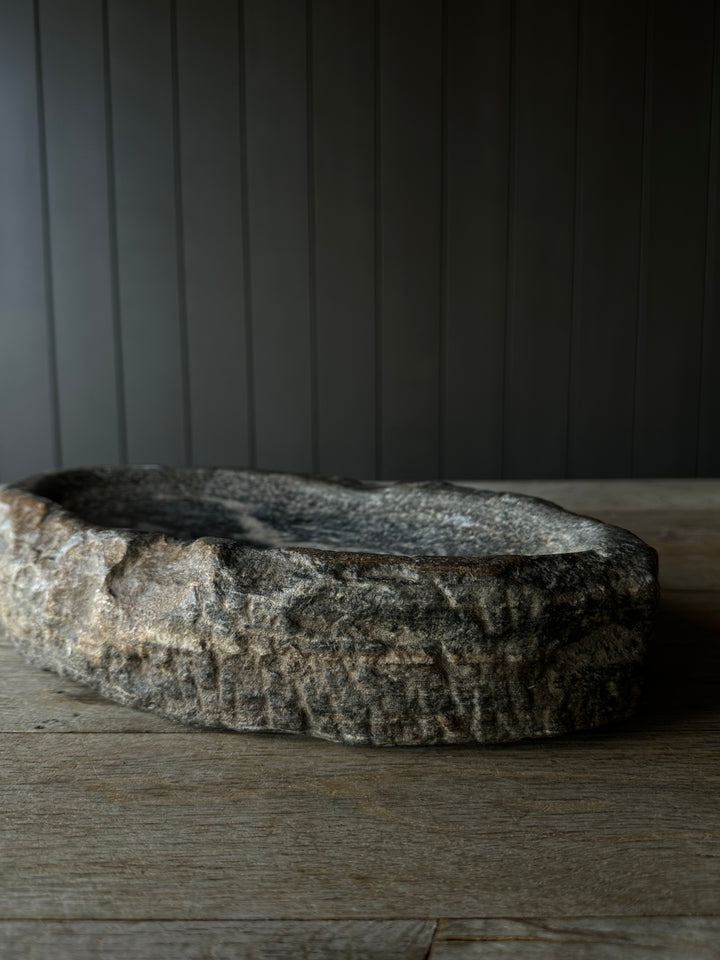 Aged Solid Stone Bowl