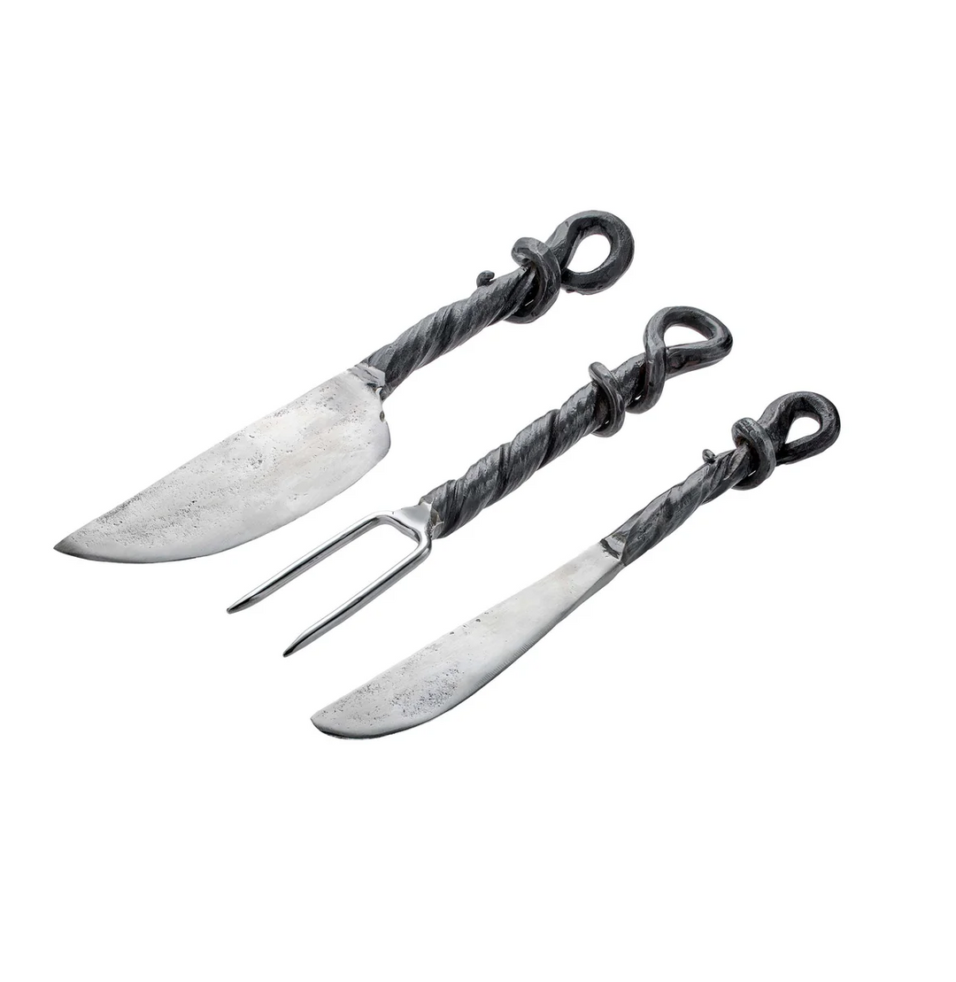 Twisted Iron Cheese Knives (set of 3)