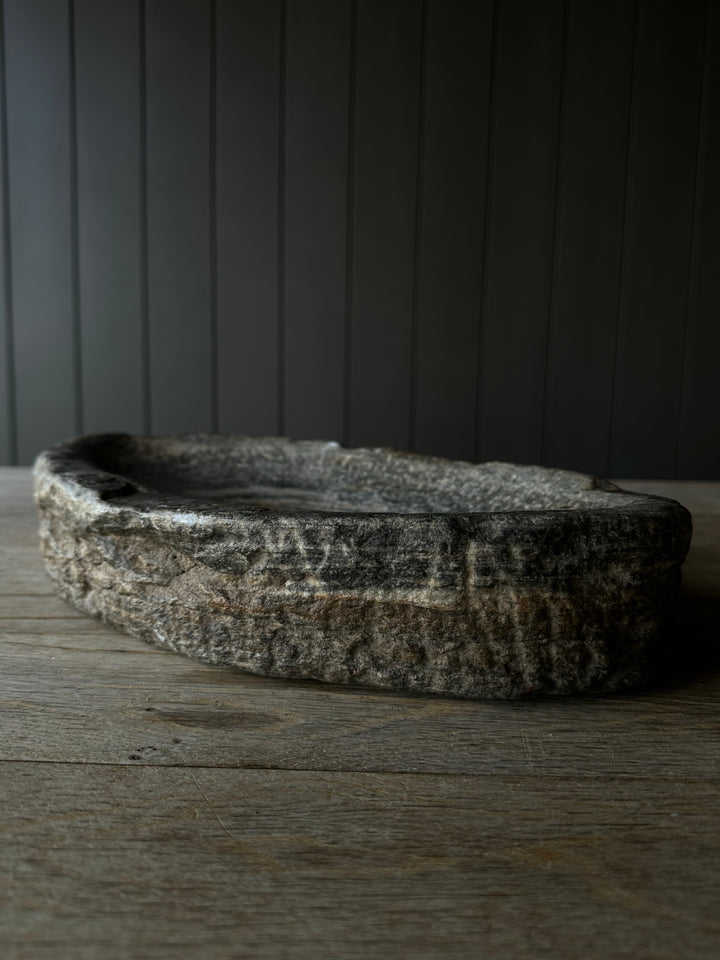 Aged Solid Stone Bowl