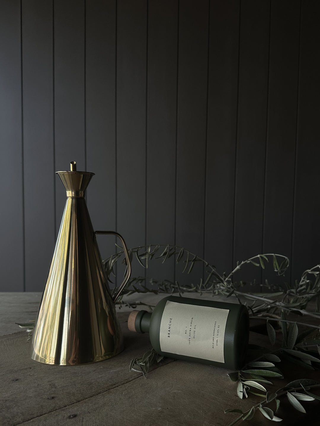 Golden Olive Oil Cruet