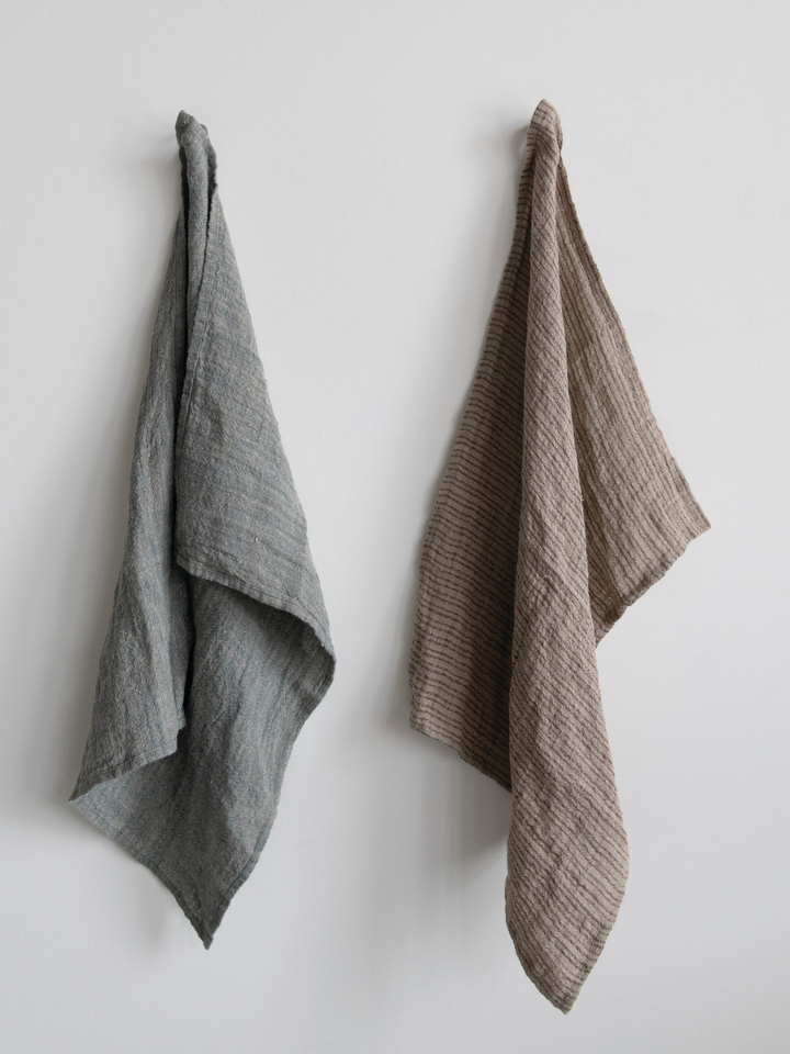 Woven Linen Striped Tea Towel