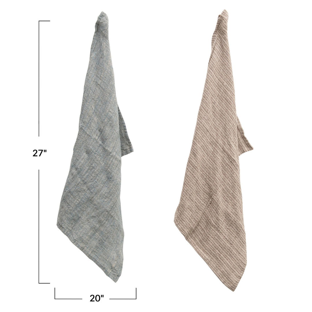 Woven Linen Striped Tea Towel