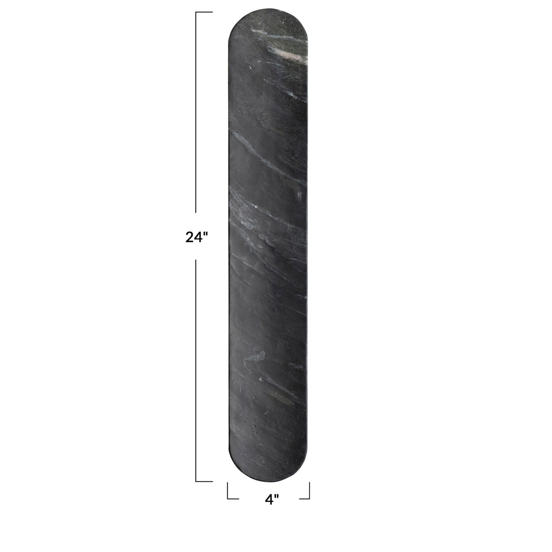 Oval Black Marble Serving Plate