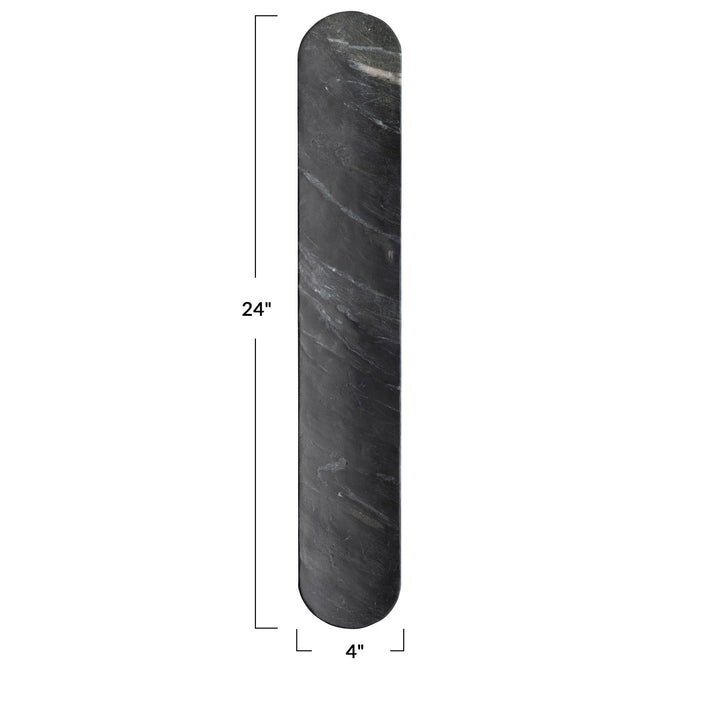 Oval Black Marble Serving Plate