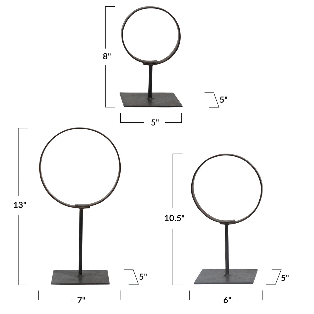 Found Metal Rings On Stand Set/3