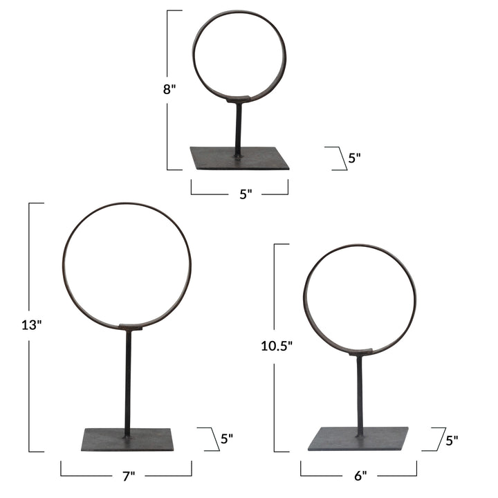 Found Metal Rings On Stand Set/3