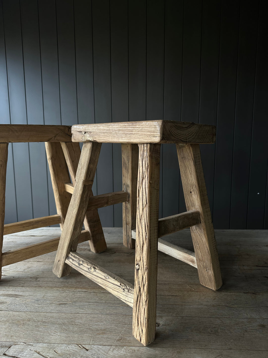 Chunky Elmwood Side Stool