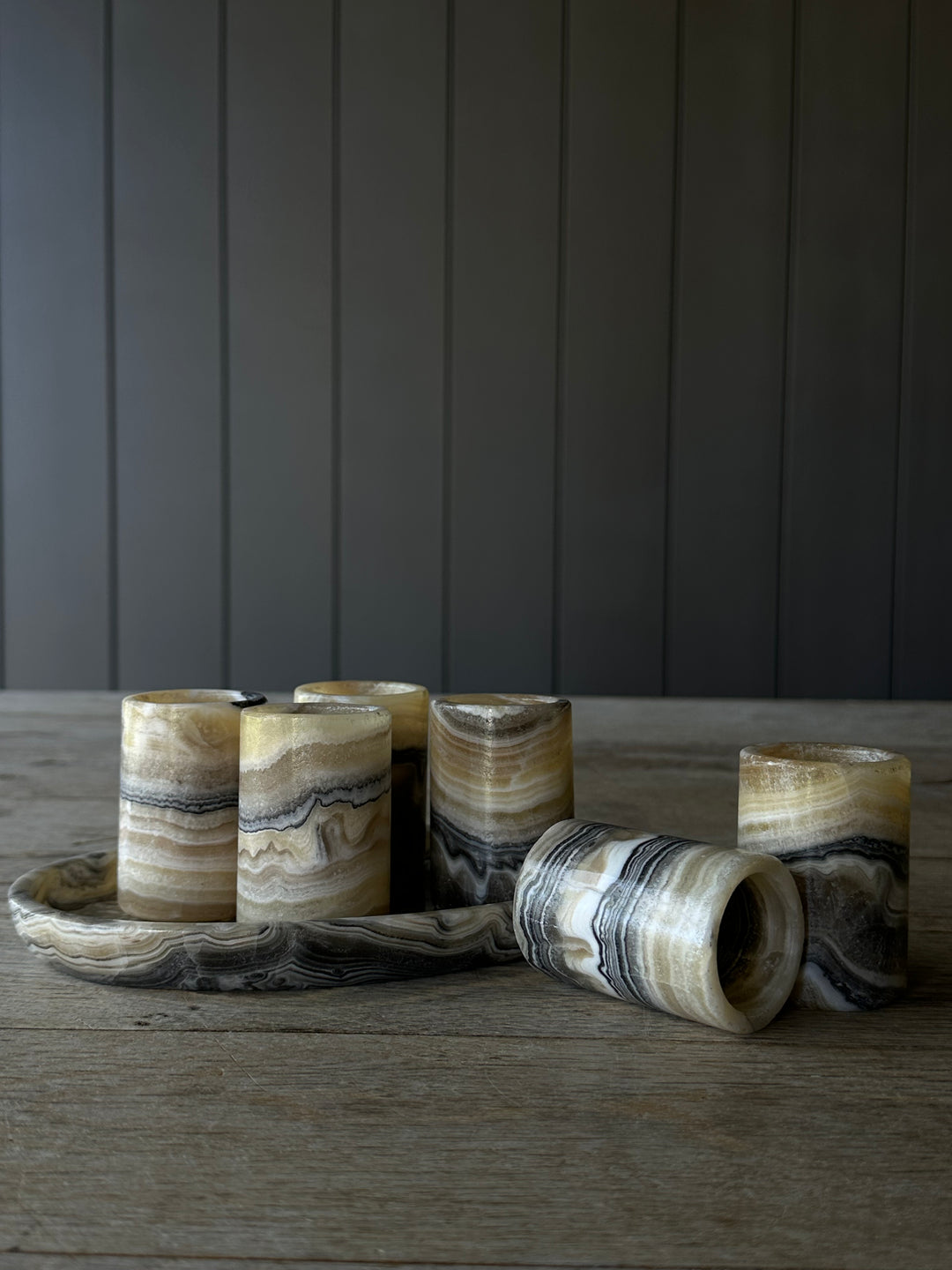 Natural Stone Shot Glass Set