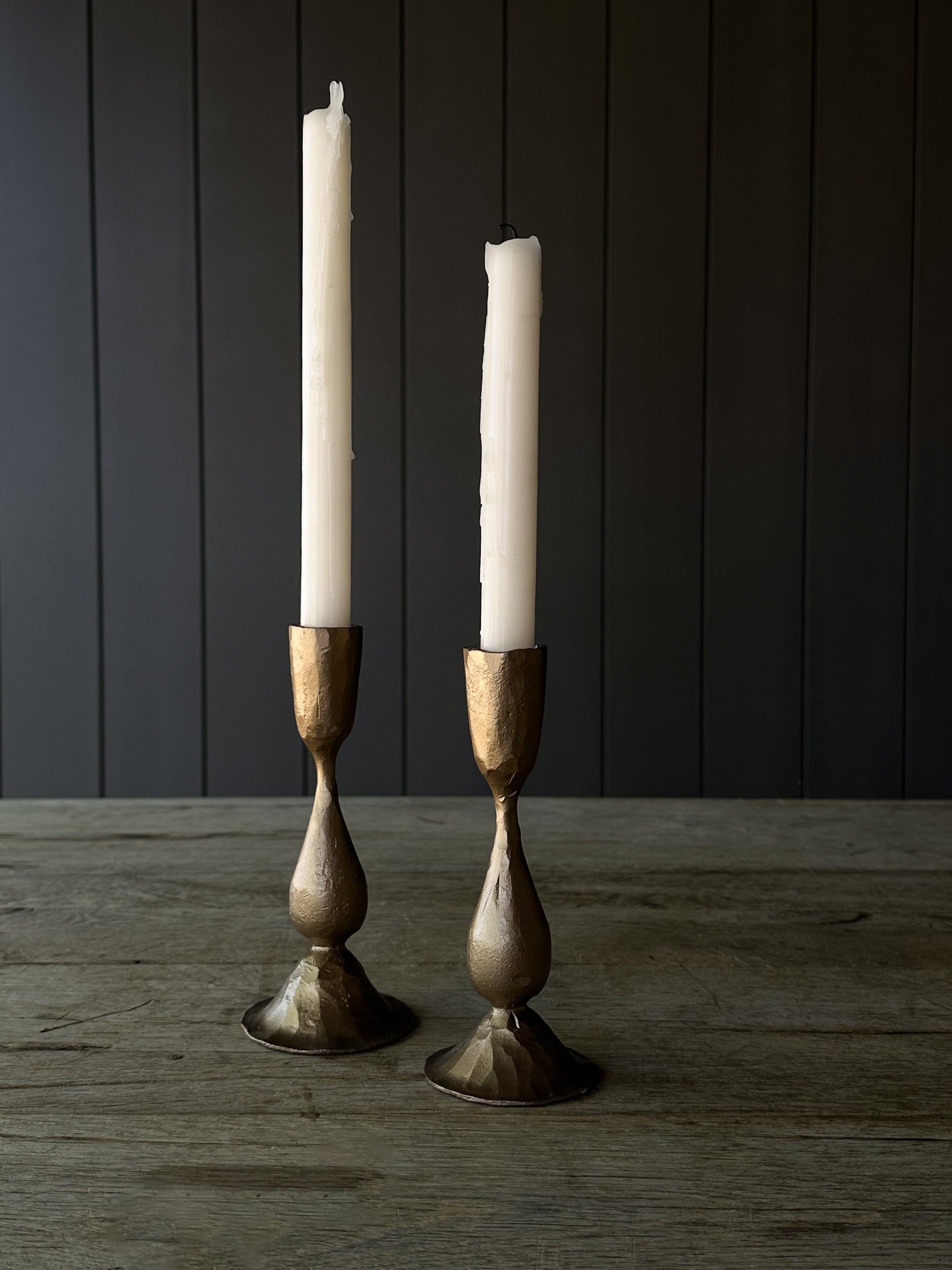 Hand Forged Candlestick Duo
