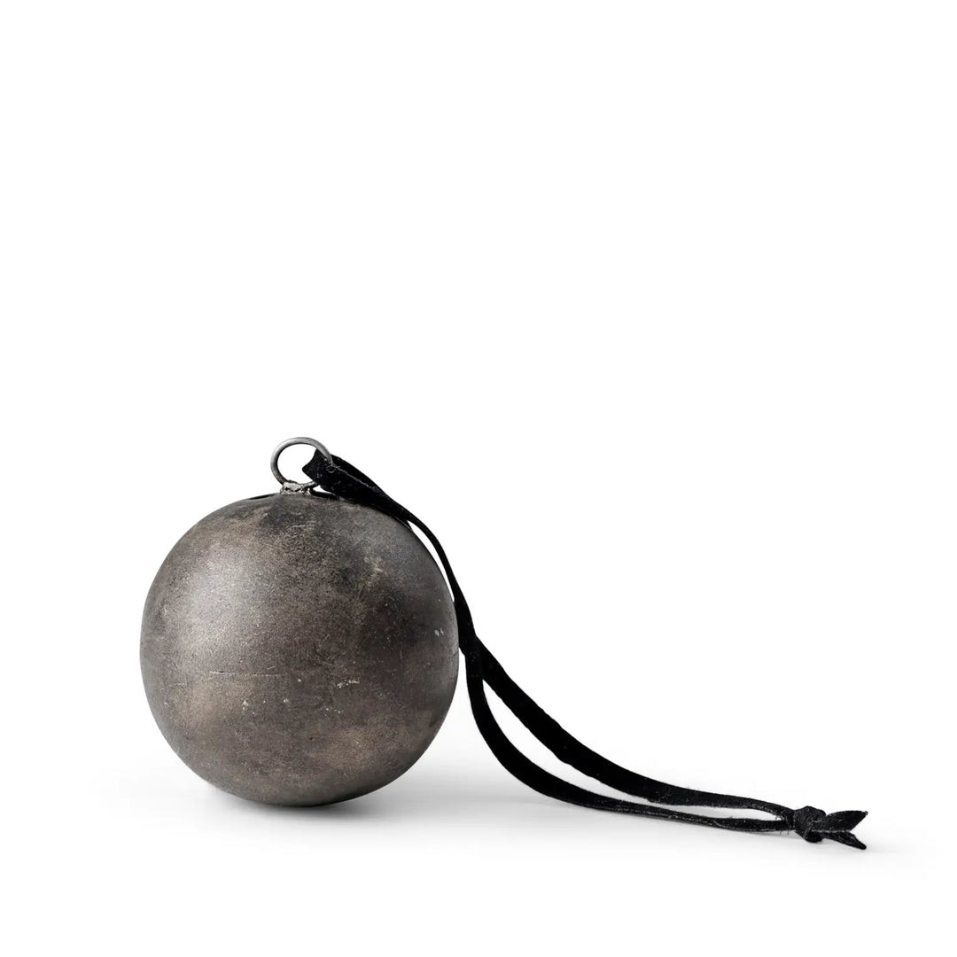Nostalgic Gunmetal Ball Ornament