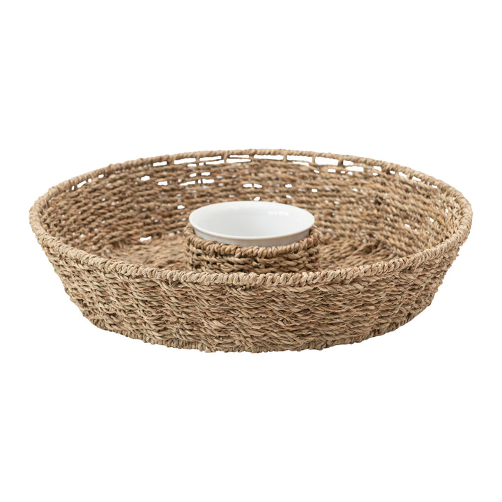 Seagrass Basket w/ Ceramic Bowl Set/2