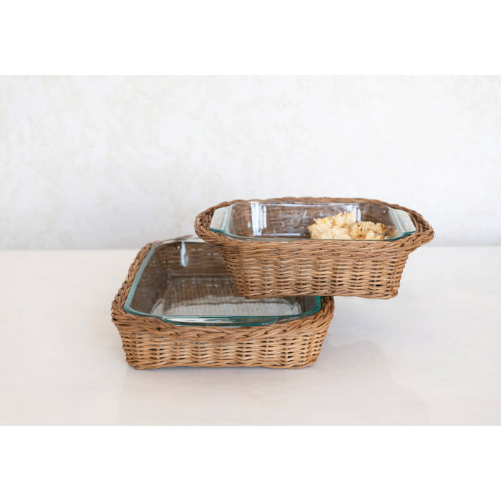 Woven Rattan Baking Dish Baskets
