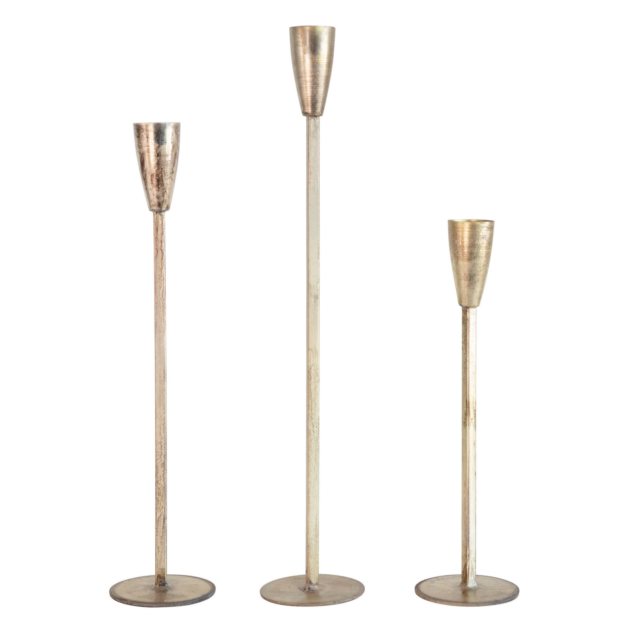 Antique Gold Trio of Tapers