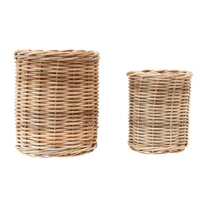 Open image in slideshow, Hand Woven Wicker Basket Container
