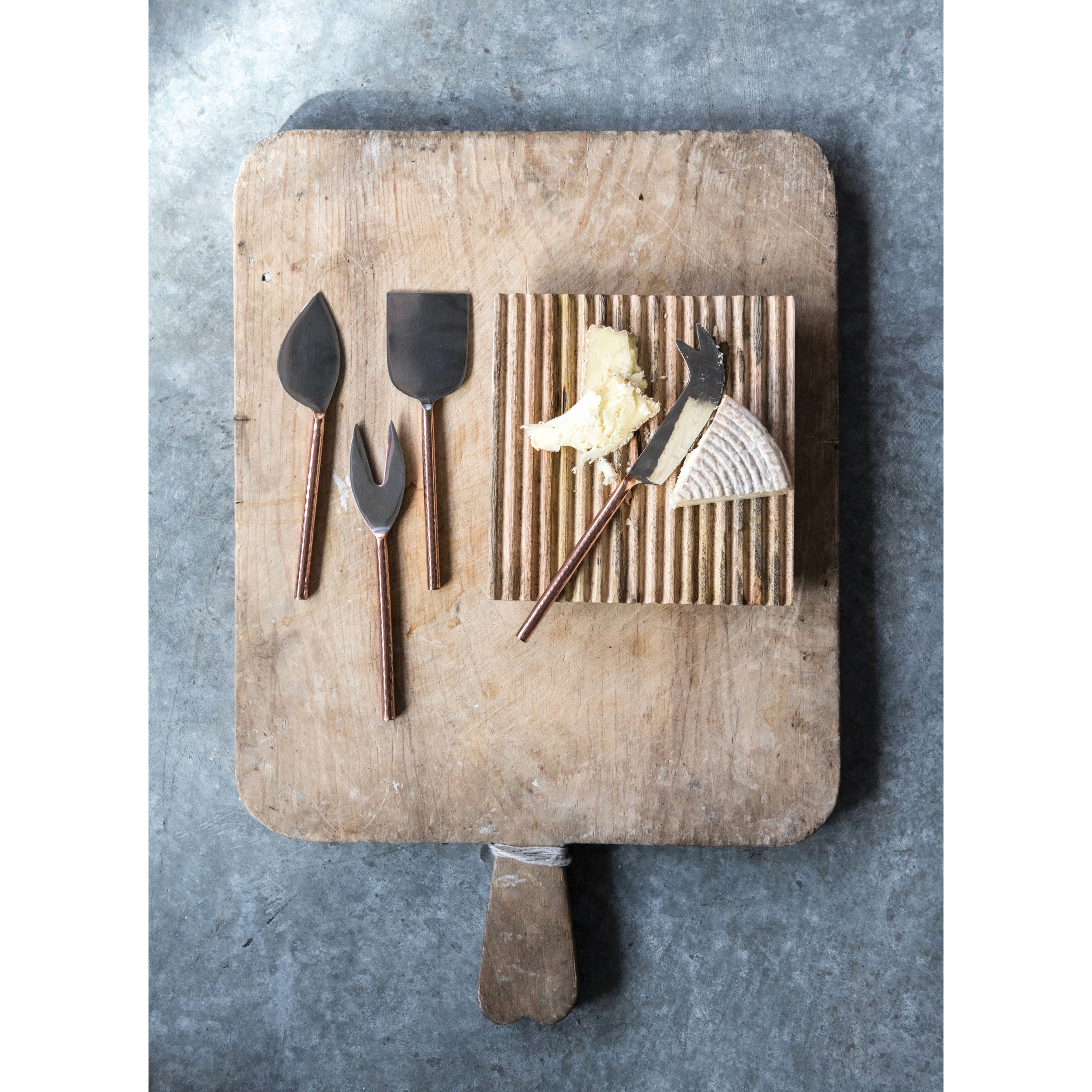 Copper Detail Cheese Service Set