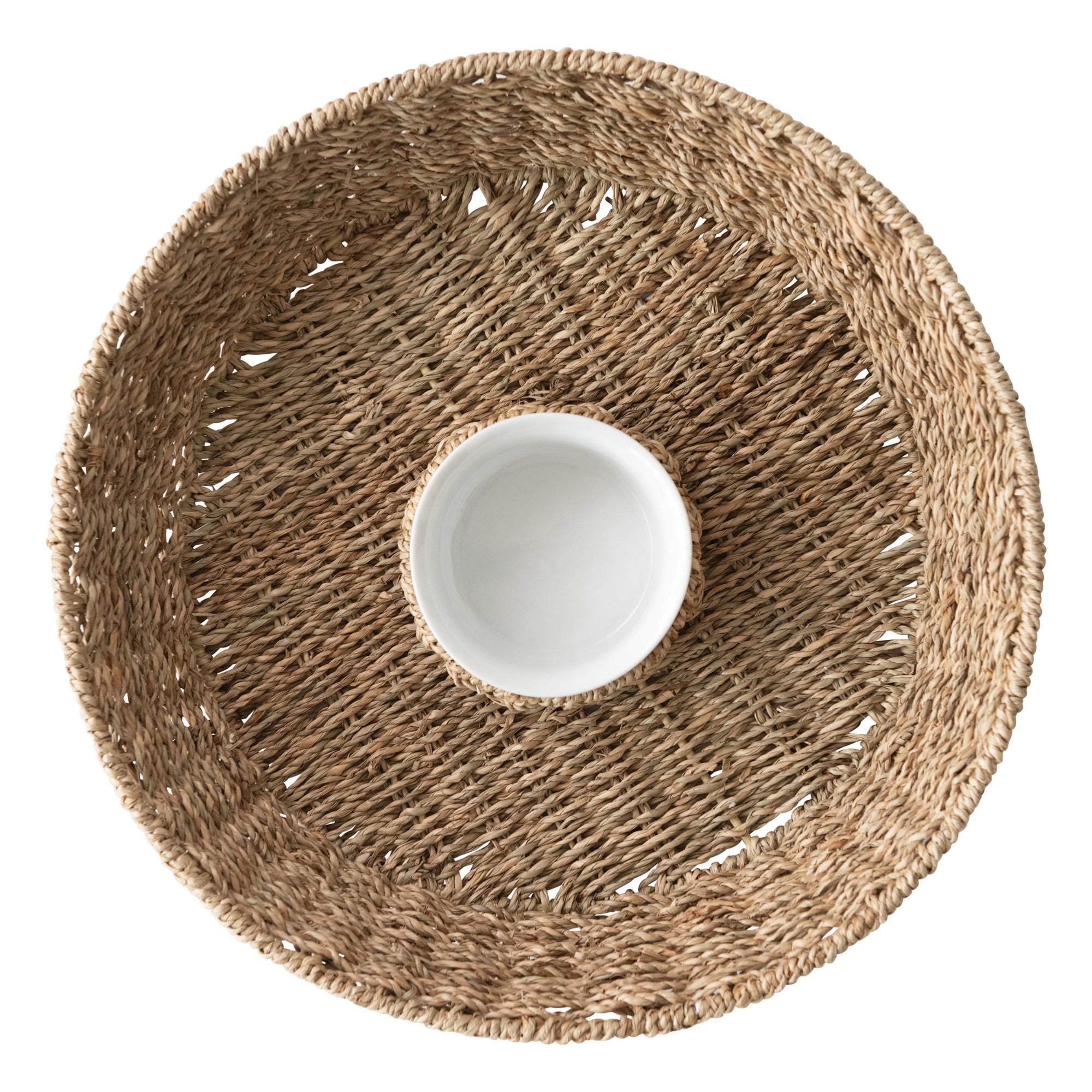 Seagrass Basket w/ Ceramic Bowl Set/2