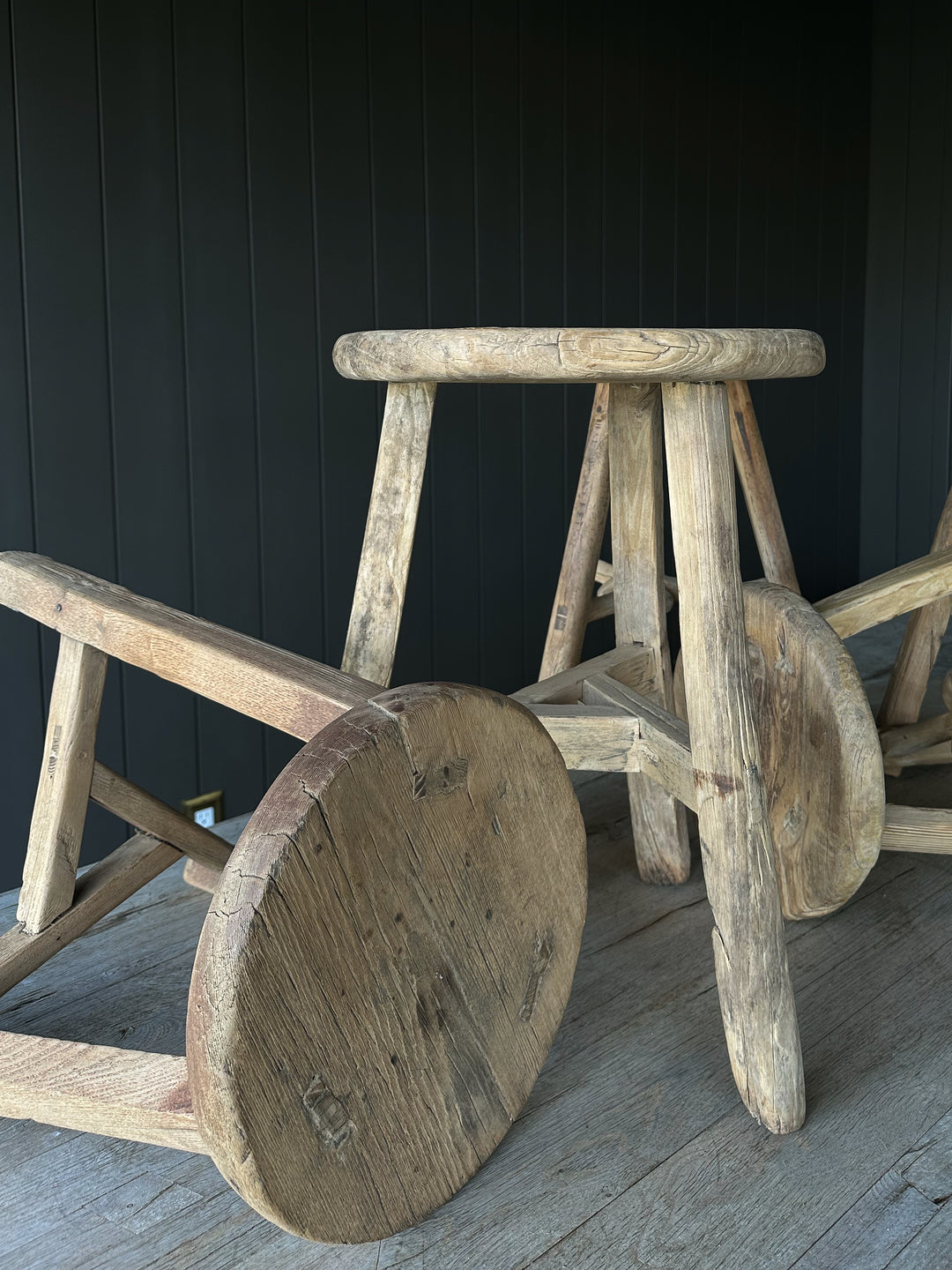 Round Elmwood Stool