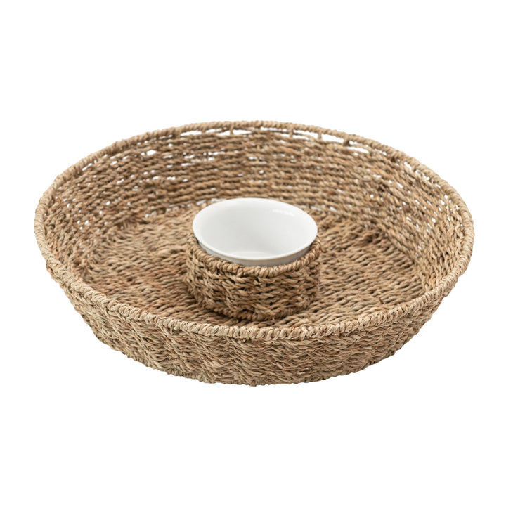 Seagrass Basket w/ Ceramic Bowl Set/2